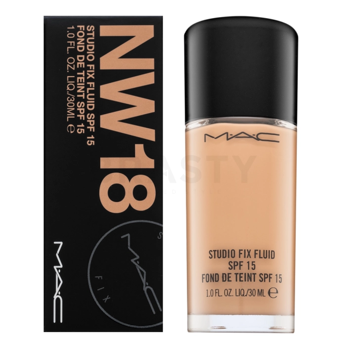 MAC Studio Fix Fluid Foundation SPF15 dlouhotrvající make-up pro sjednocenou a rozjasněnou pleť NW18 30 ml
