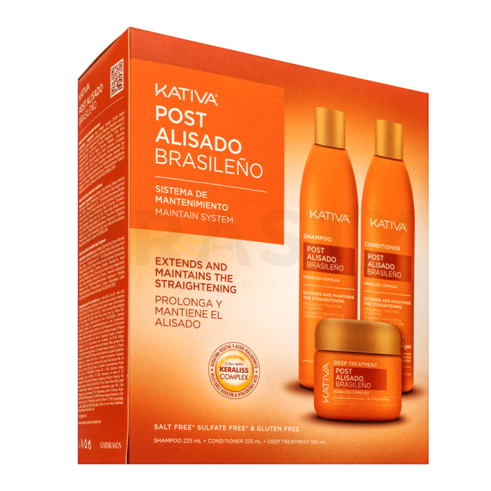 Kativa Post Brazilian Straightening Kit sada po narovnaní vlasov keratínom 2 x 225 ml + 150 ml