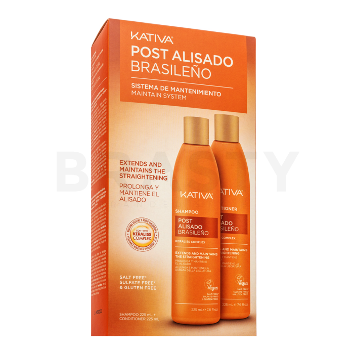 Kativa Post Brazilian Straightening Shampoo + Conditioner комплект след изправяне на косата с кератин 2 x 225 ml