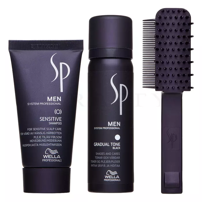 Wella Professionals SP Men Gradual Tone kit voor het herstellen van de natuurlijke haarkleur Black 60 ml