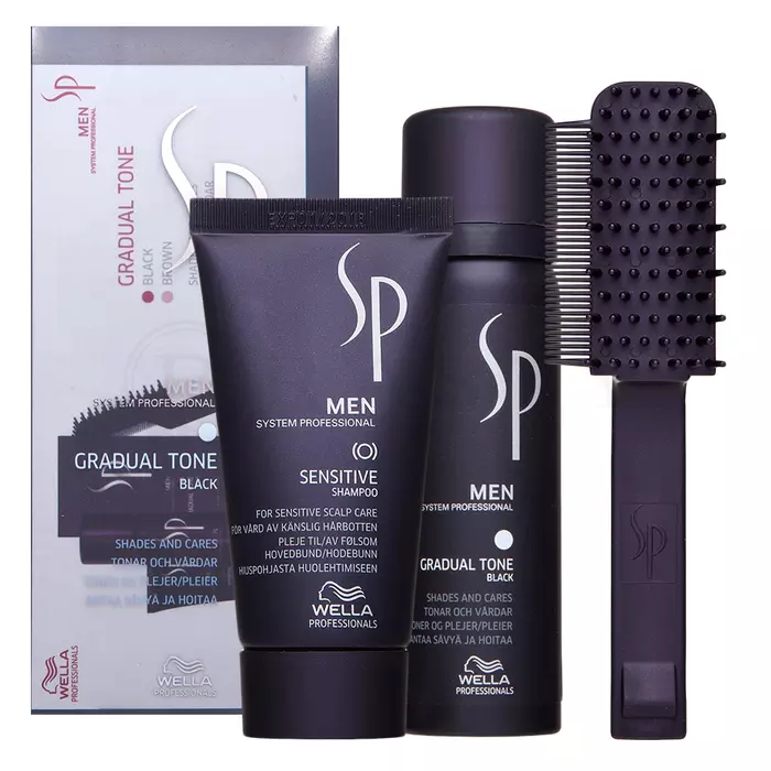 Wella Professionals SP Men Gradual Tone kit voor het herstellen van de natuurlijke haarkleur Black 60 ml