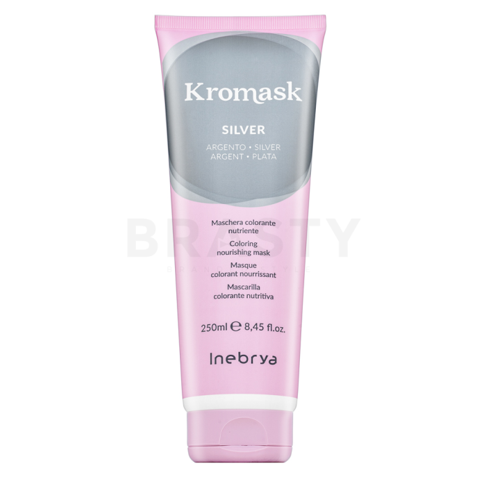 Inebrya Kromask Coloring Nourishing Mask vyživujúca maska ​​s farebnými pigmentmi pre platinovo blond a šedivé vlasy Silver 250 ml