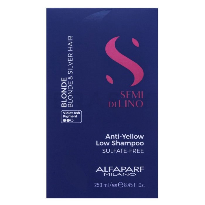 Alfaparf Milano Semi Di Lino Blonde Intense Anti-Yellow Low Shampoo neutralizující šampon pro blond vlasy 250 ml
