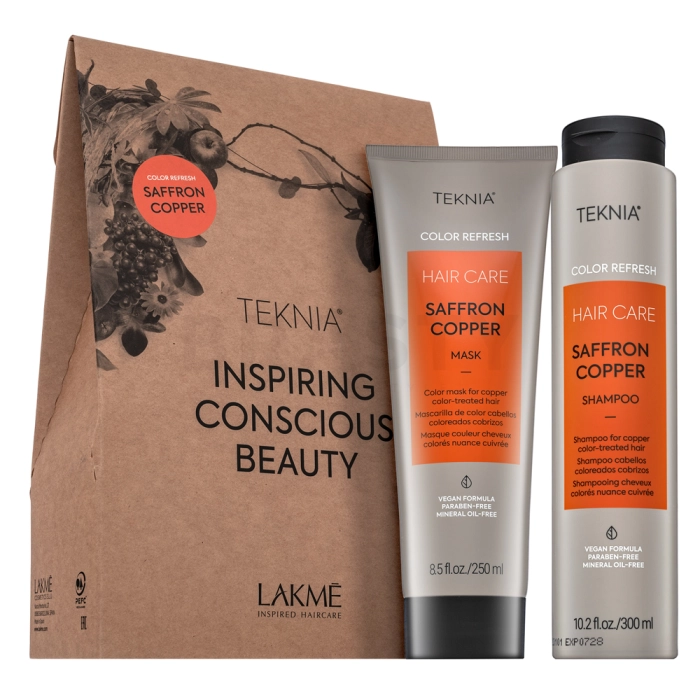 Lakmé Teknia Color Refresh Saffron Copper Pack šampon + maska za oživljavanje bakrenih nijansi 300 ml + 250 ml