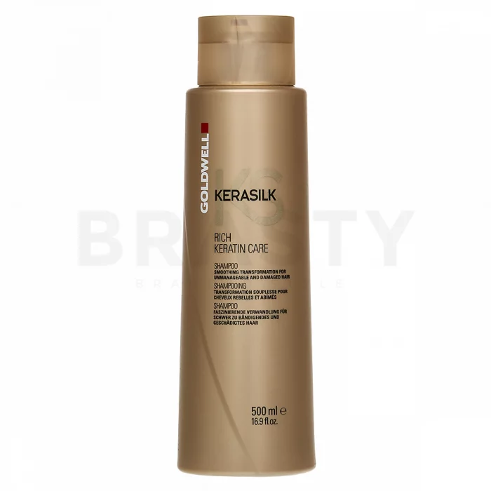 Goldwell Kerasilk Rich Keratin Care Shampoo šampon pro nepoddajné a poškozené vlasy 500 ml