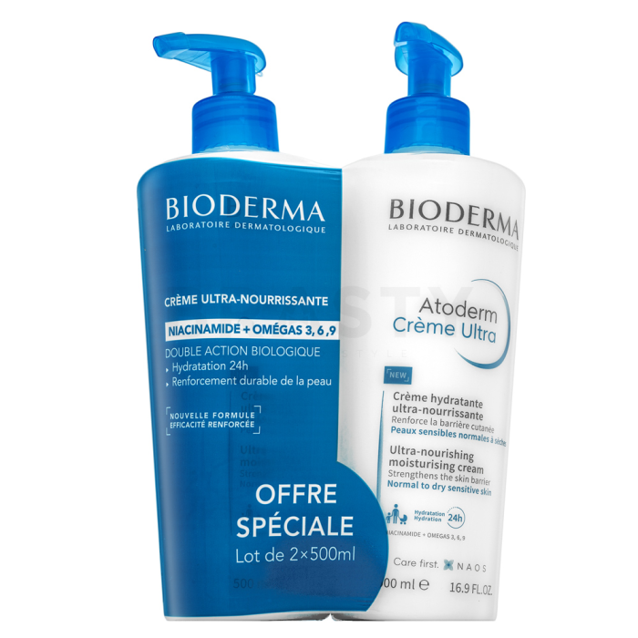 Bioderma Atoderm voedende crème Ultra-Nourishing Moisturising Cream 2 x 500 ml